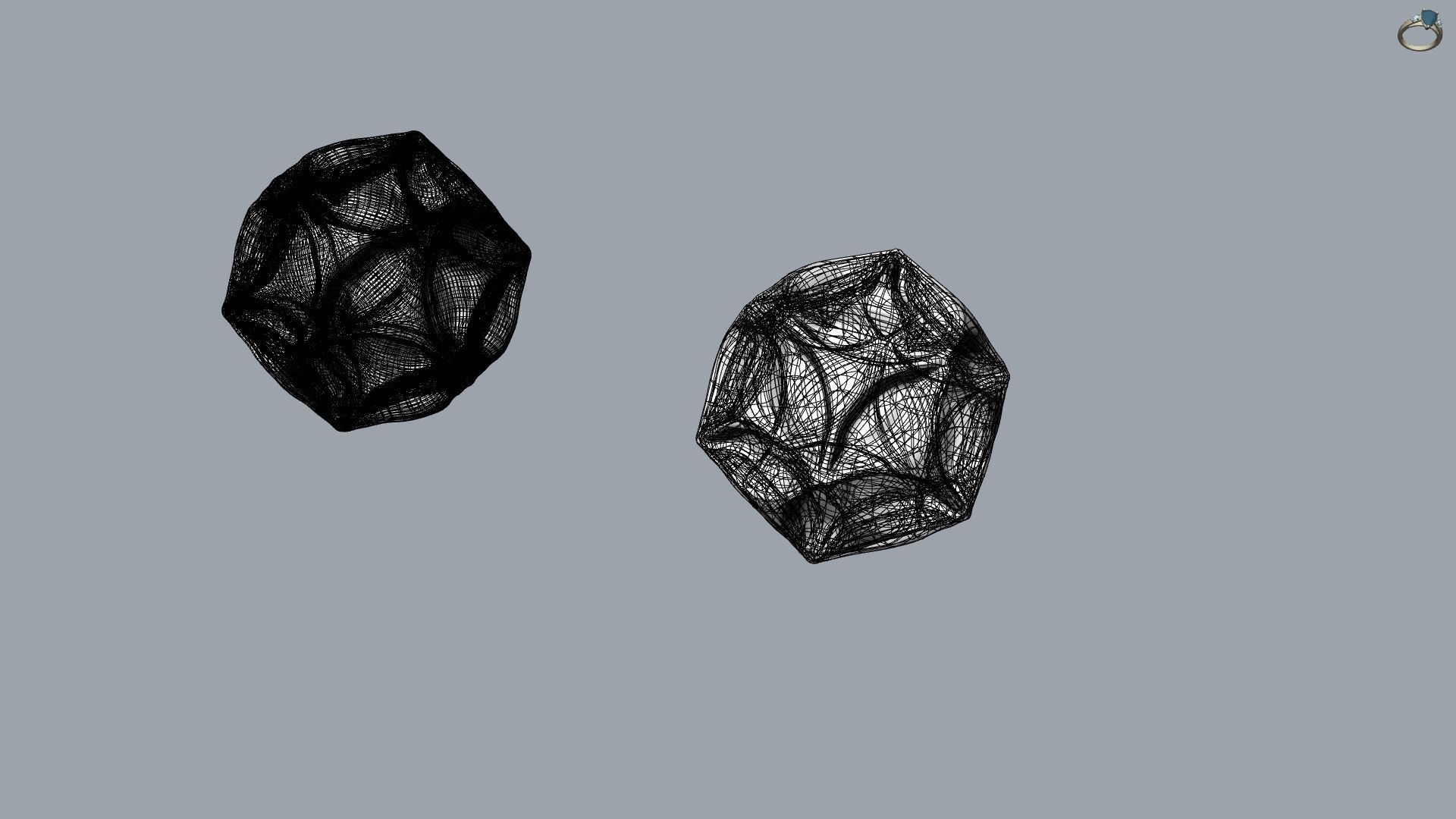 Faceted Decoration Ball and Vase 3D print model_7