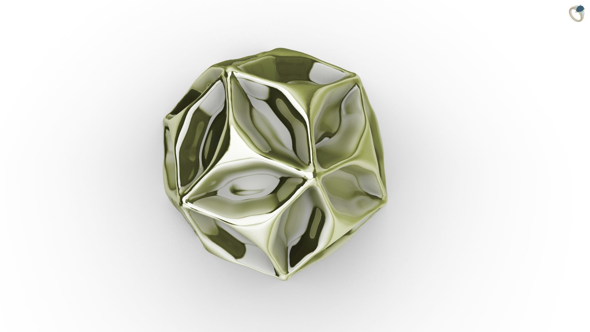 Faceted Decoration Ball and Vase 3D print model_3