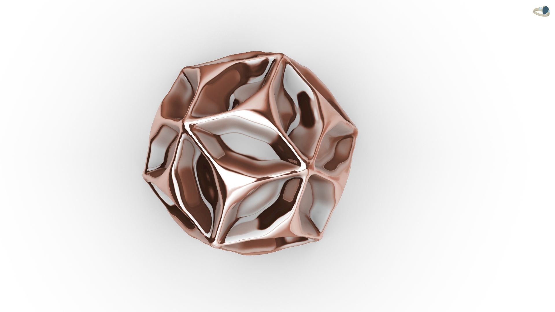 Faceted Decoration Ball and Vase 3D print model_1