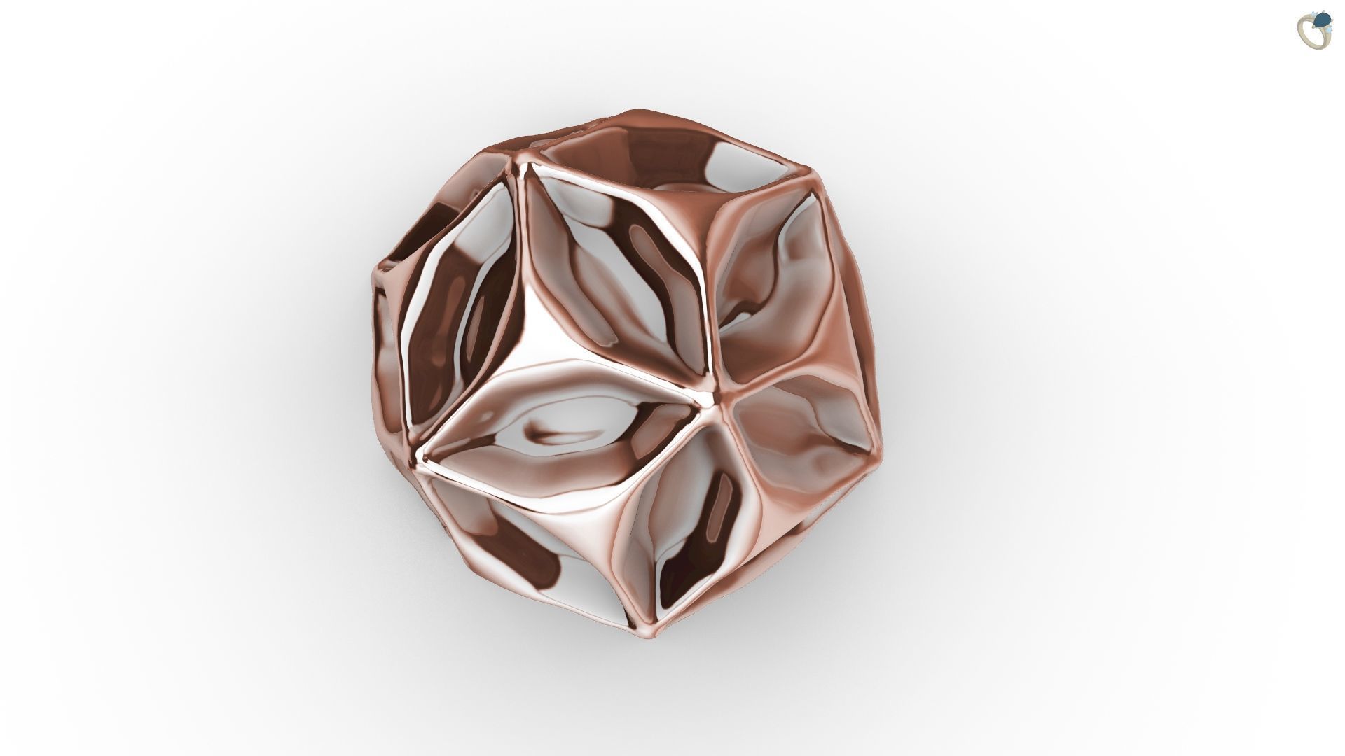 Faceted Decoration Ball and Vase 3D print model_6