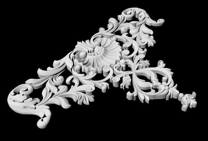 Central decor ornament for furniture 3D model_3