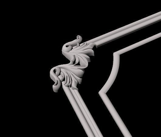 Central decor ornament for furniture 3D model_4