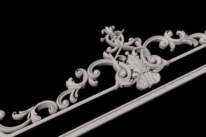 Central decor ornament for furniture 3D model_5