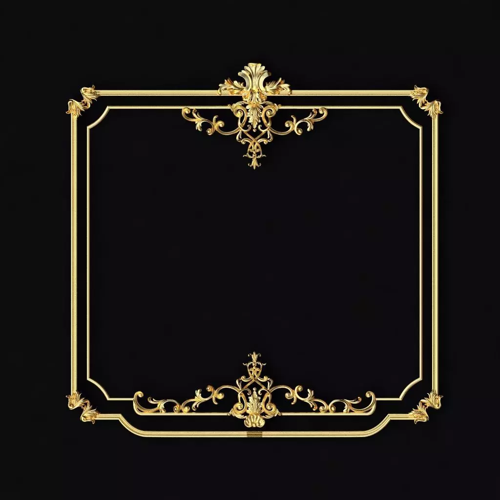 Central decor ornament for furniture 3D model_0