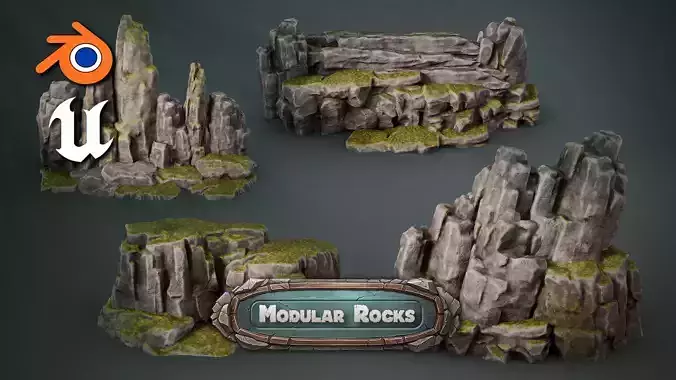 3DT Stylized Rocks and Cliffs Pack  Game Design  3D Asset Pack