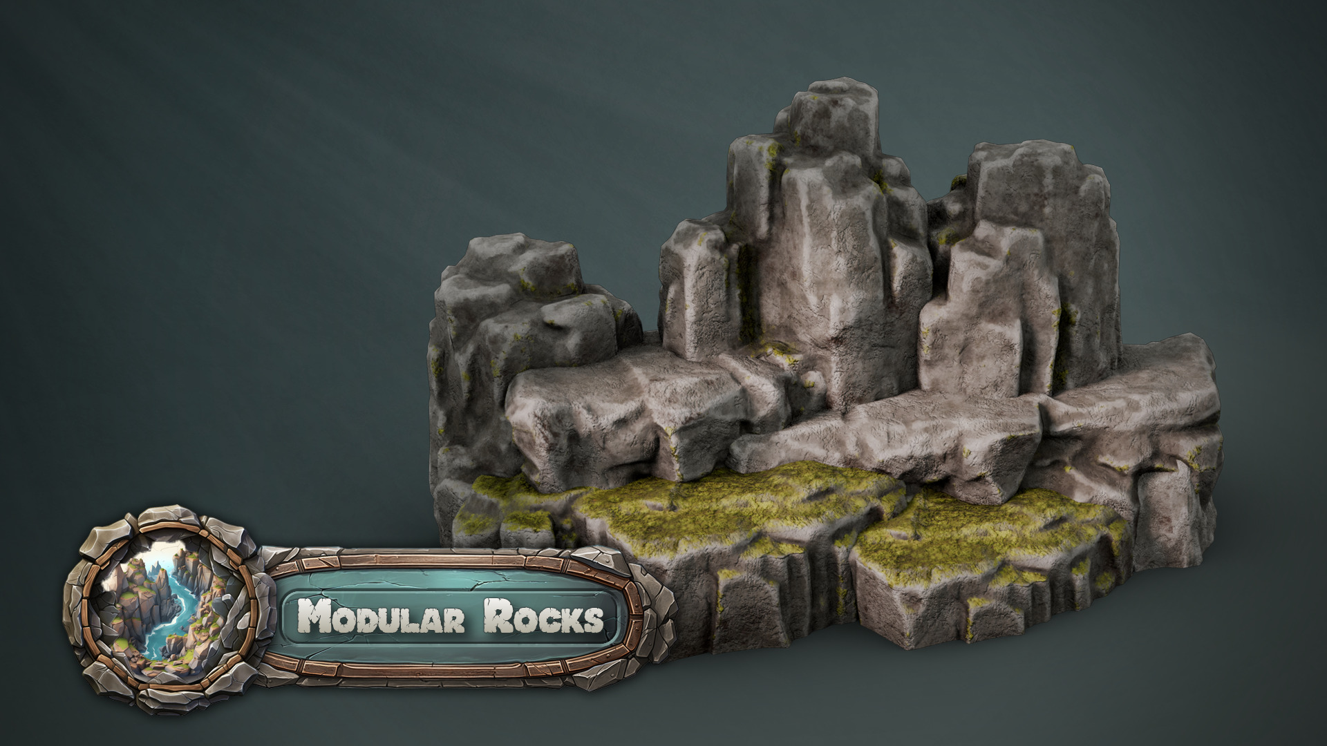 3DT Stylized Rocks and Cliffs Pack  Game Design  3D Asset Pack 3D model_4