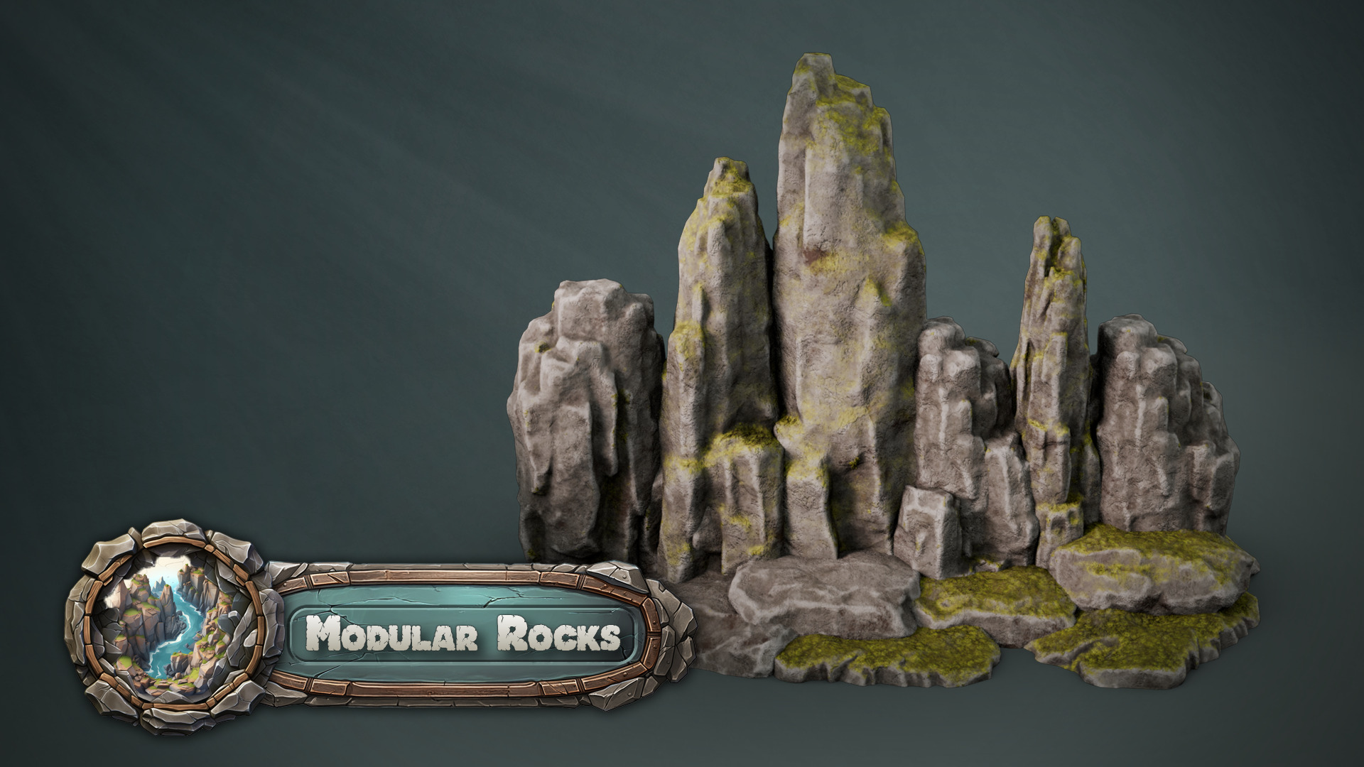 3DT Stylized Rocks and Cliffs Pack  Game Design  3D Asset Pack 3D model_7
