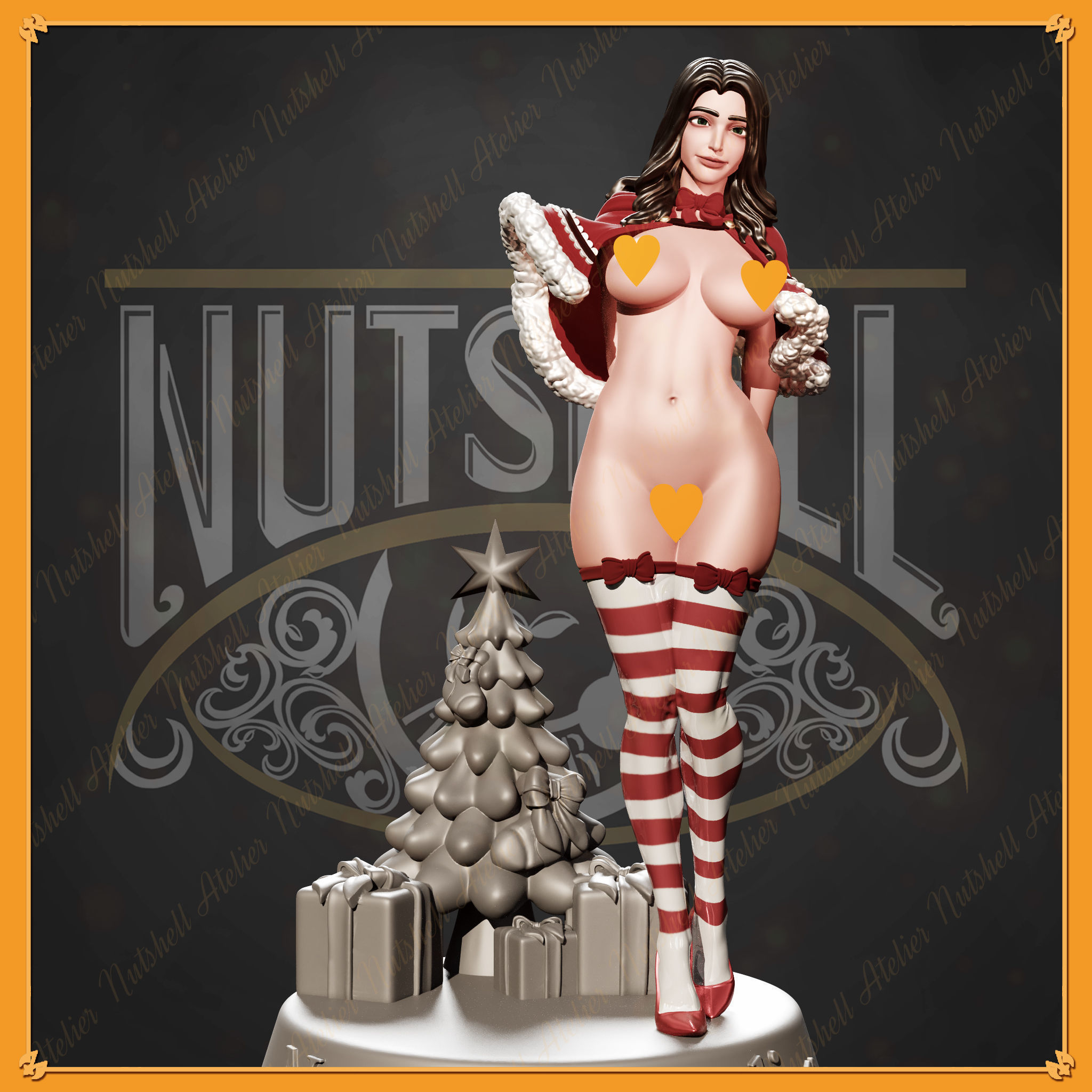 Nutshell Atelier - Sexy Santa girl pinup - NSFW 3D print model_1