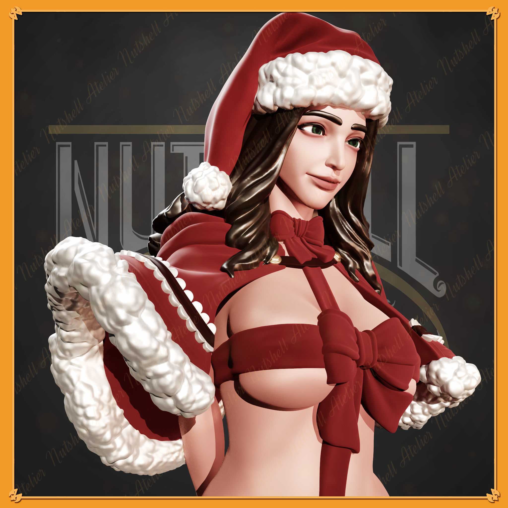Nutshell Atelier - Sexy Santa girl pinup - NSFW 3D print model_5