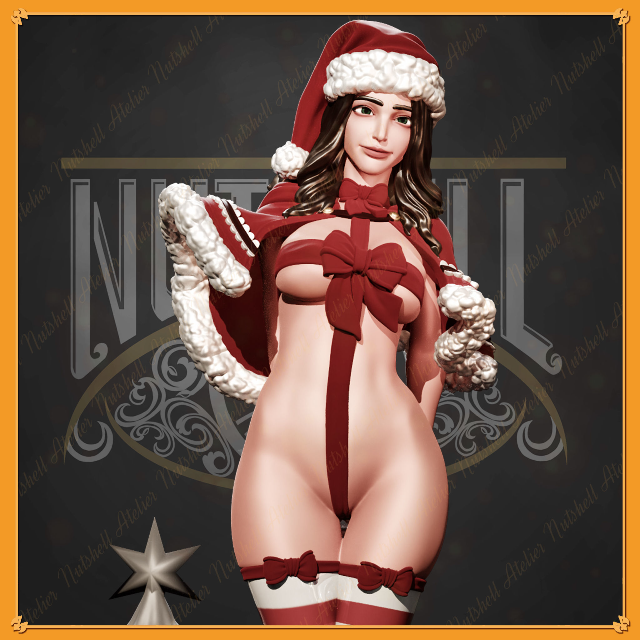 Nutshell Atelier - Sexy Santa girl pinup - NSFW 3D print model_4