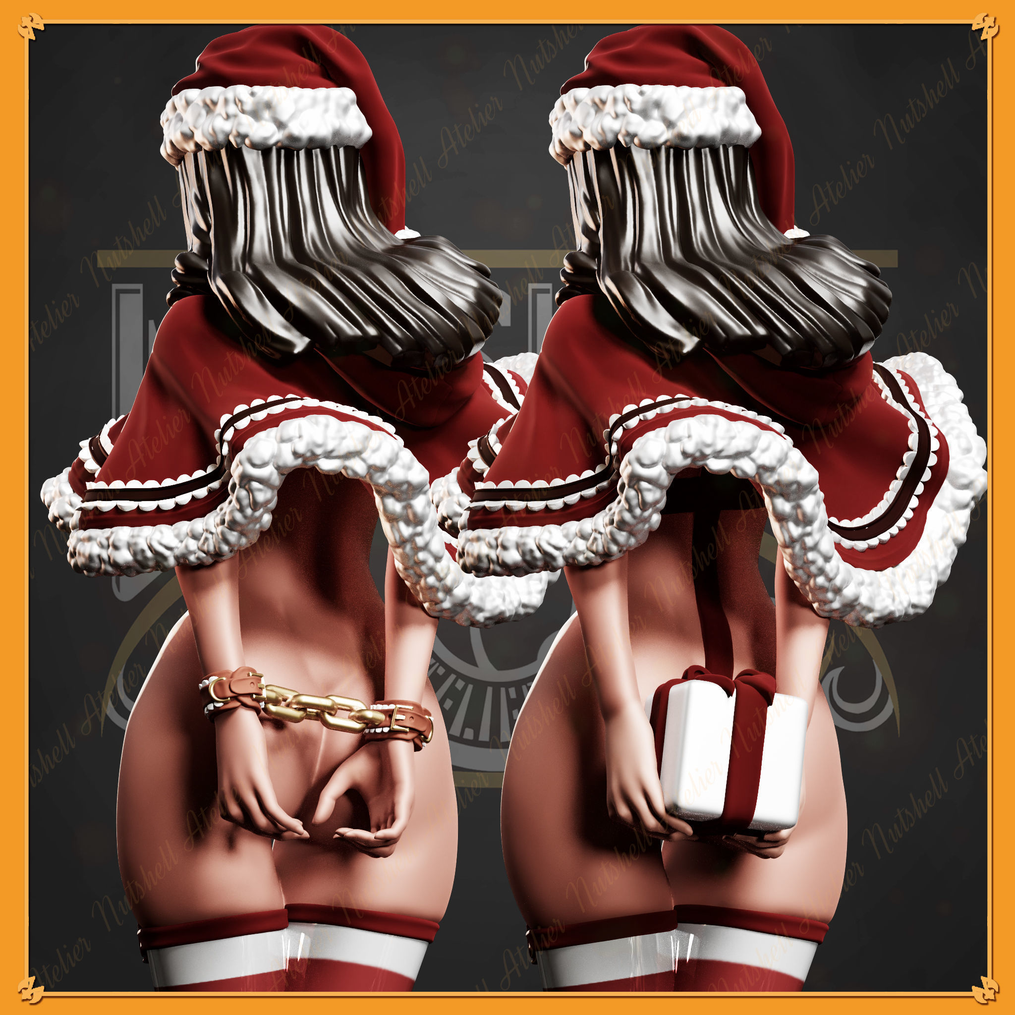 Nutshell Atelier - Sexy Santa girl pinup - NSFW 3D print model_3