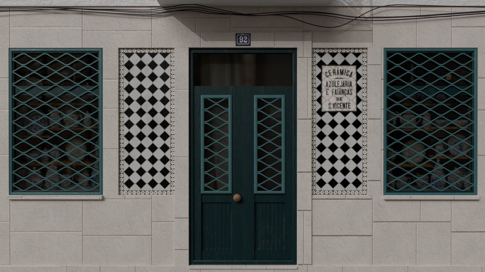 Facade of a Portuguese building 3D model_6