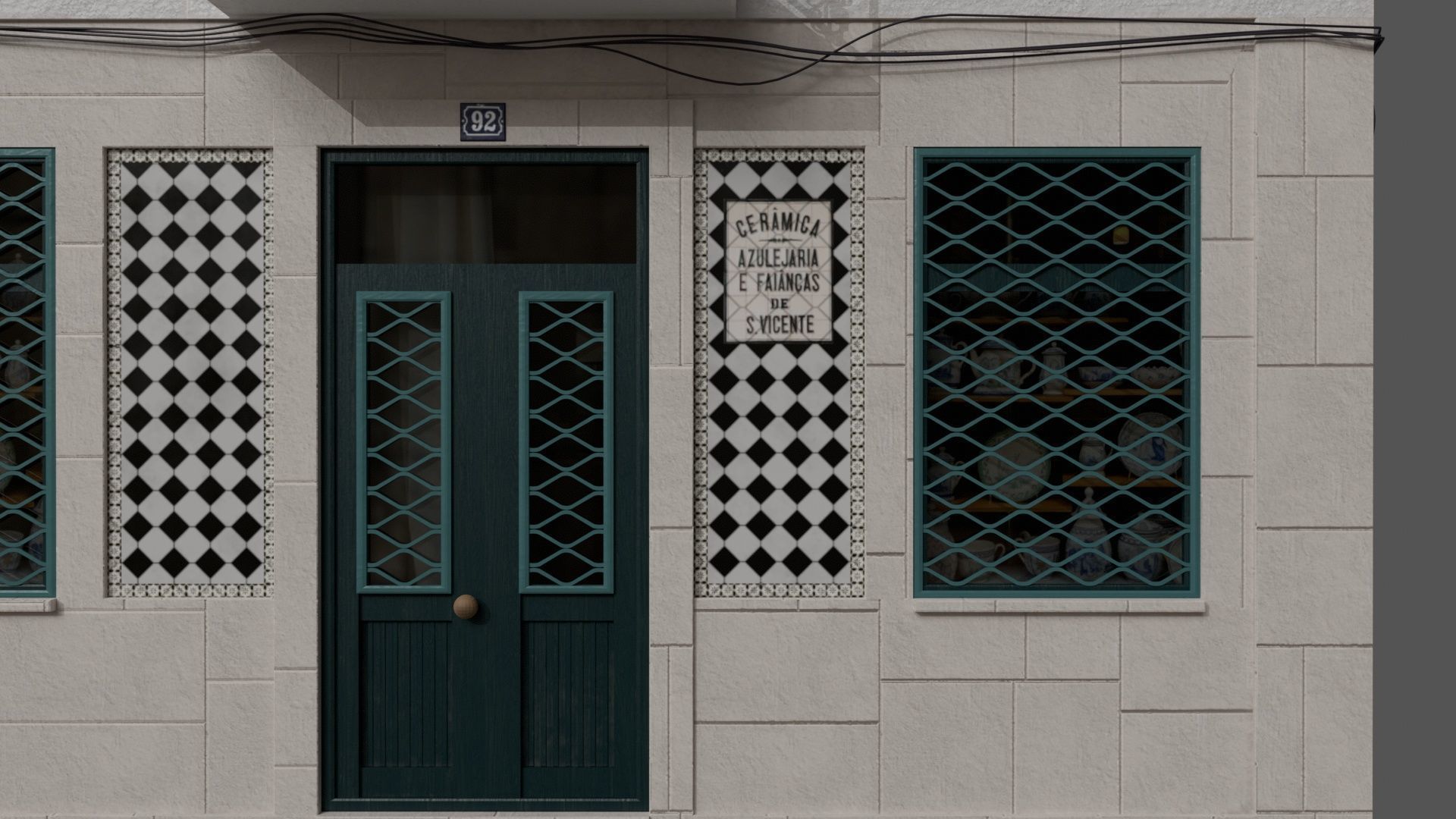 Facade of a Portuguese building 3D model_7