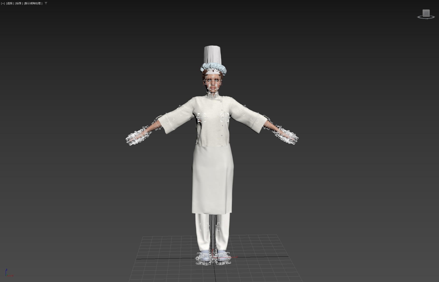 Female Chef Rigged Low-poly 3D model_23