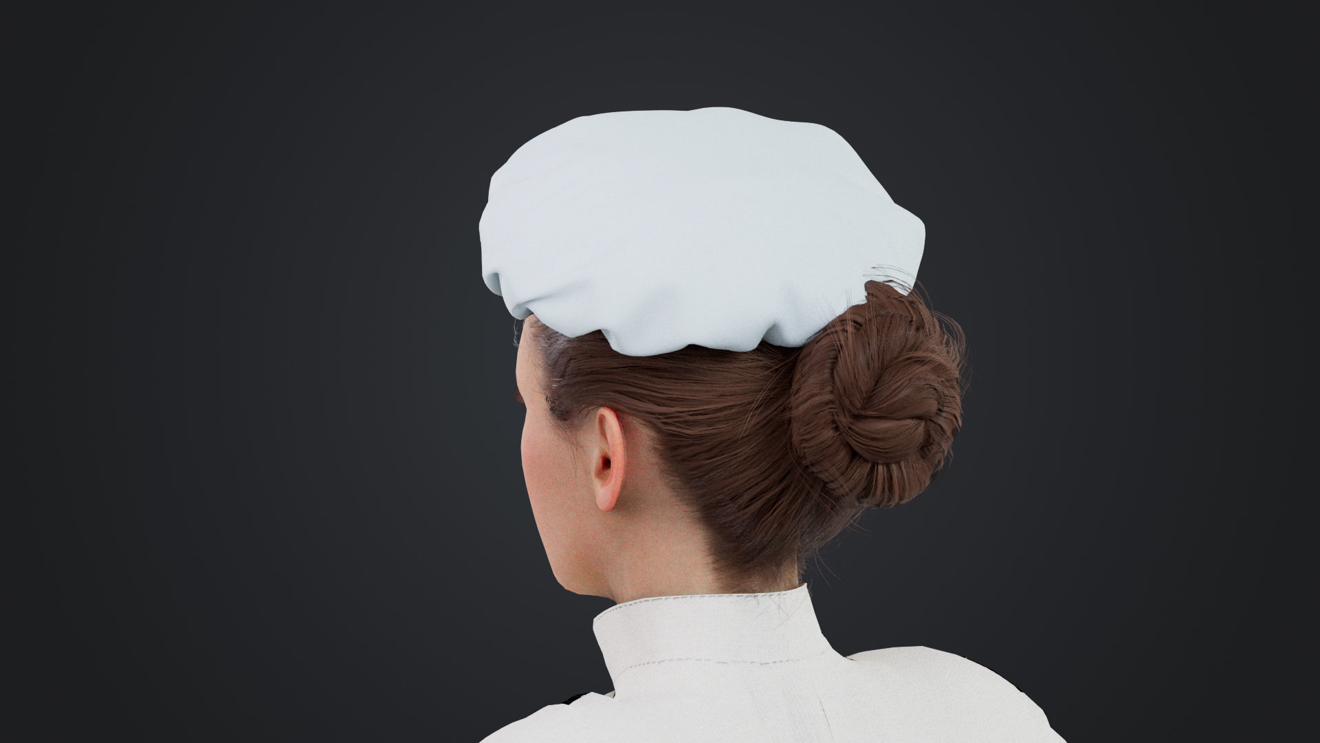 Female Chef Rigged Low-poly 3D model_9