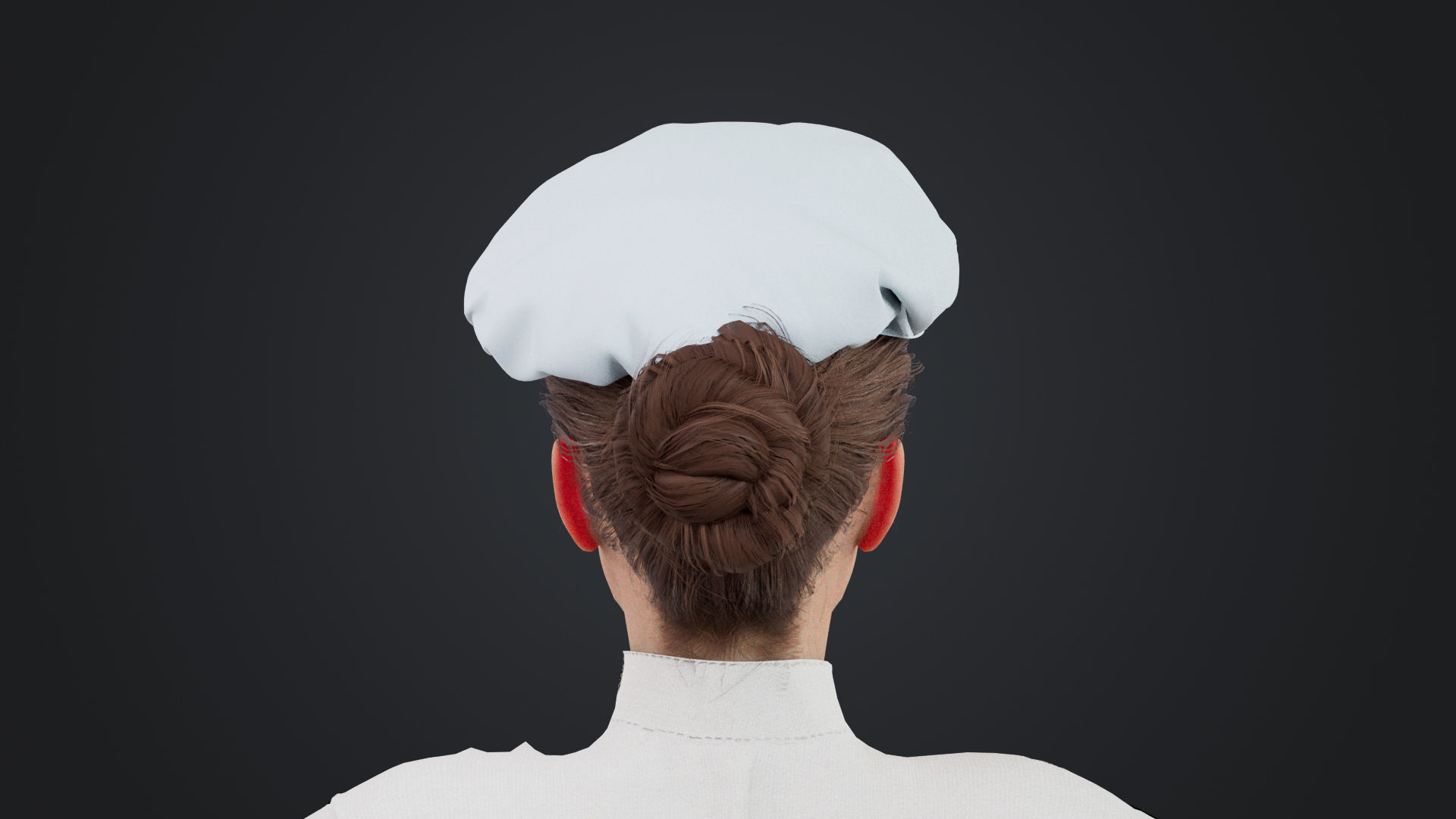 Female Chef Rigged Low-poly 3D model_10