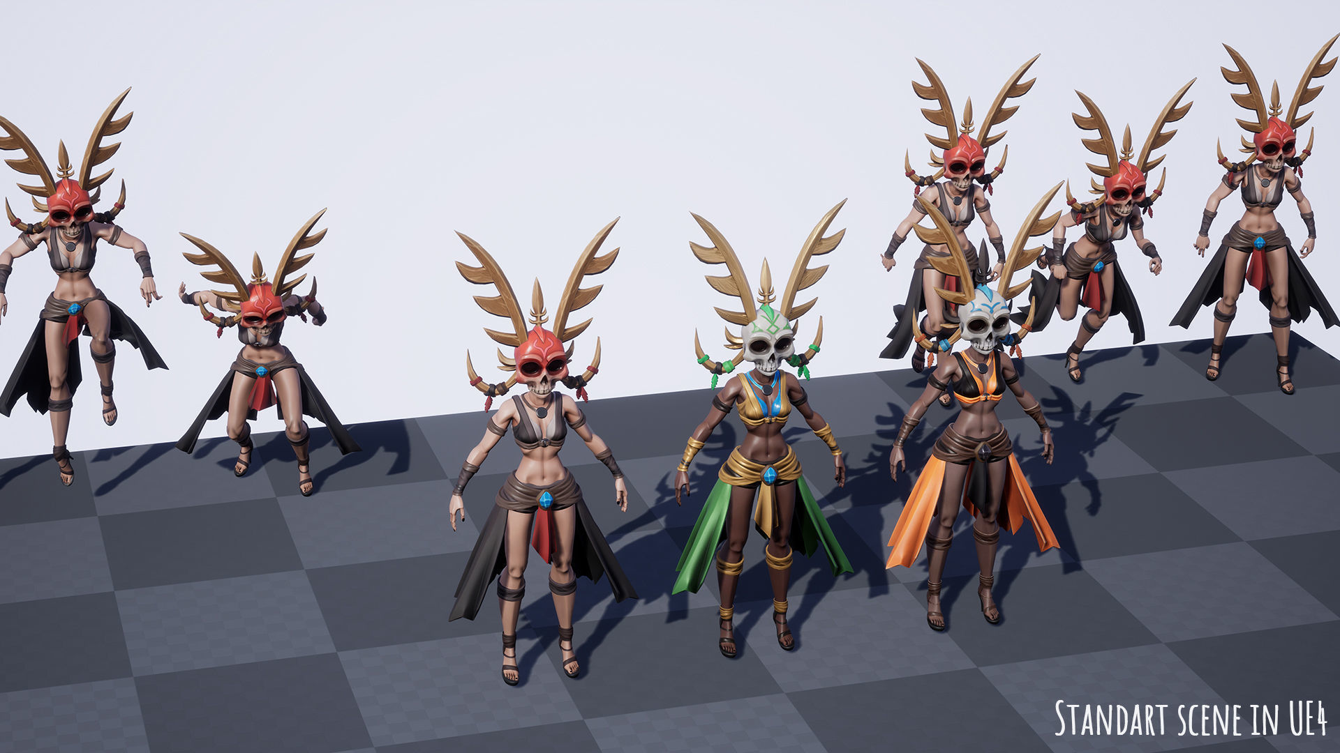 Stylized Female Horror 1 Low-poly 3D model_20