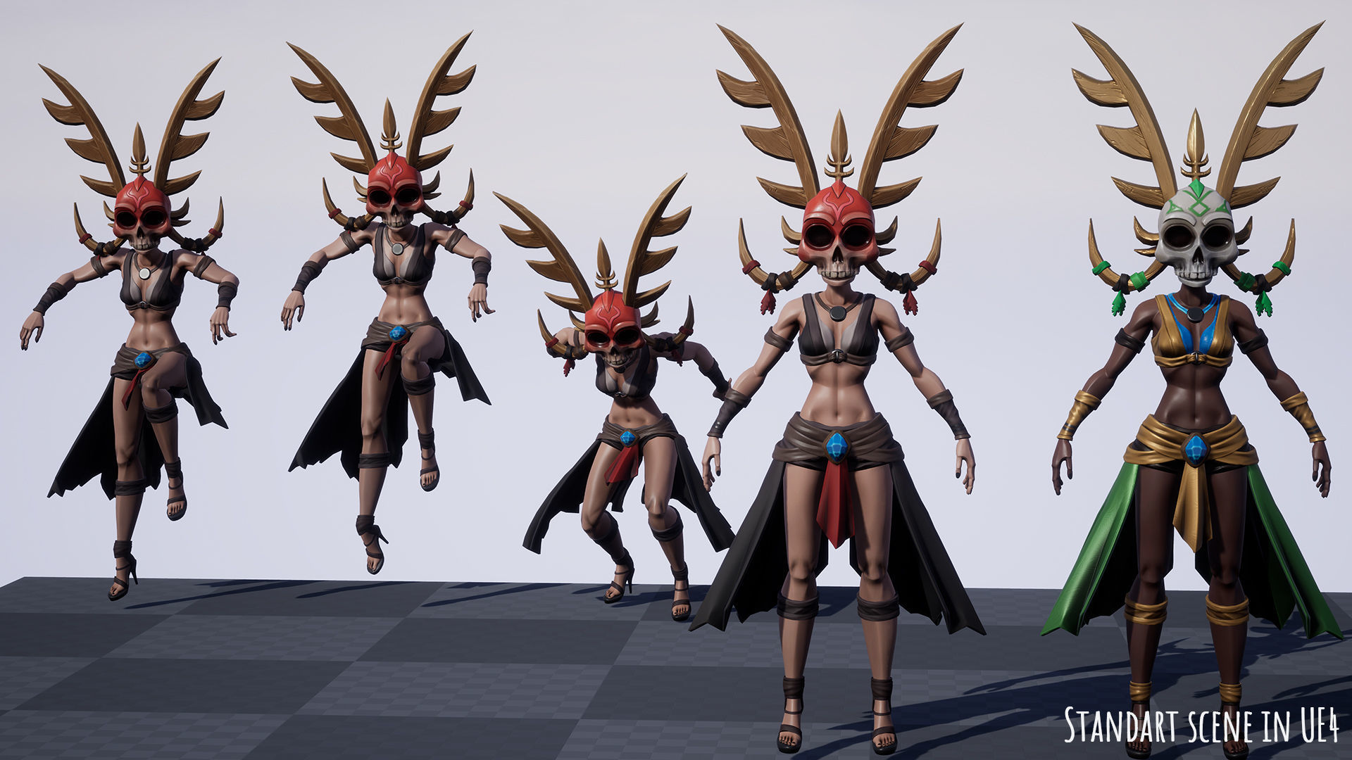 Stylized Female Horror 1 Low-poly 3D model_22