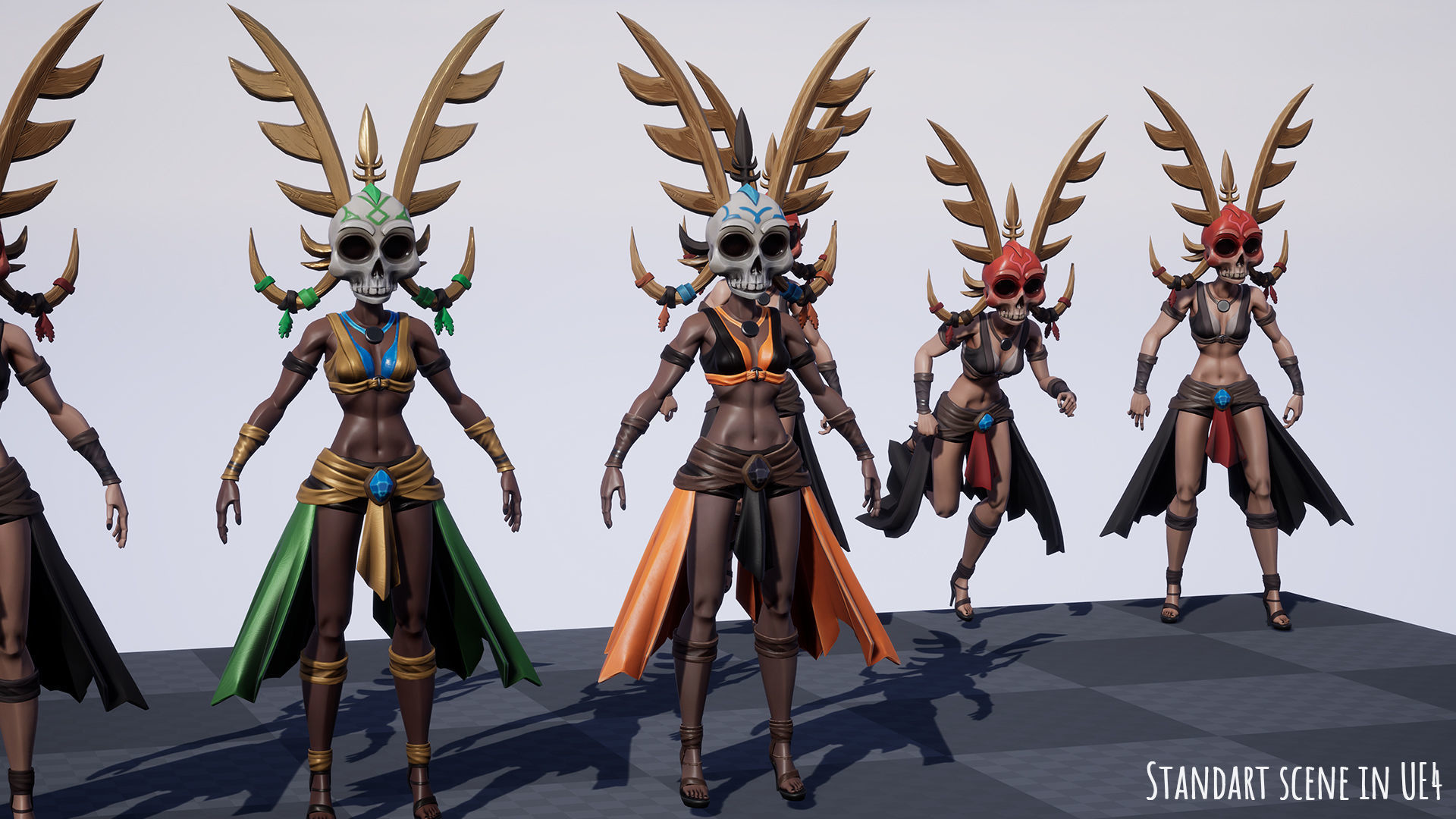 Stylized Female Horror 1 Low-poly 3D model_23