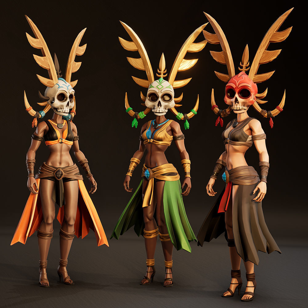 Stylized Female Horror 1 Low-poly 3D model_24