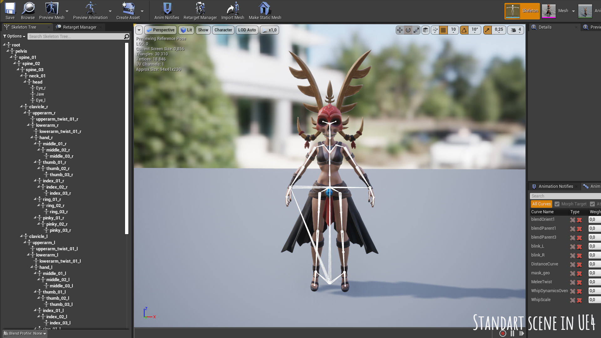 Stylized Female Horror 1 Low-poly 3D model_19