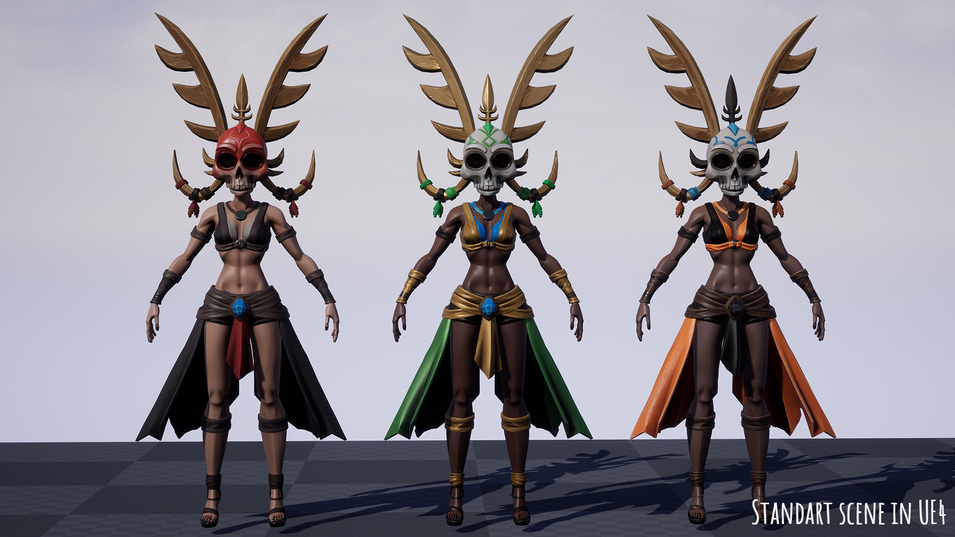 Stylized Female Horror 1 Low-poly 3D model_21