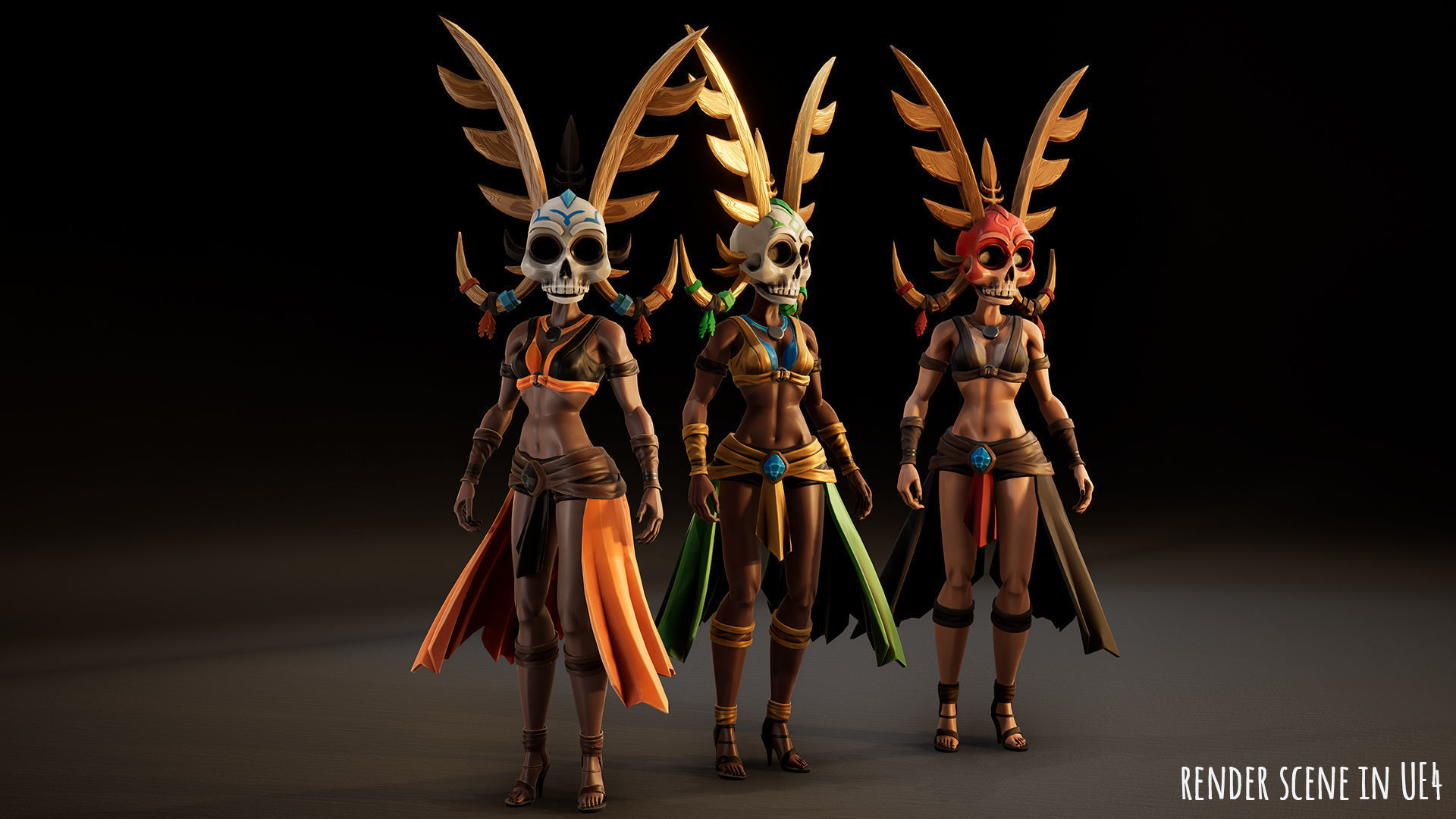 Stylized Female Horror 1 Low-poly 3D model_18