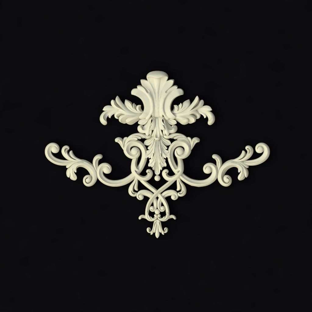 Central decor ornament for furniture 3D model_1