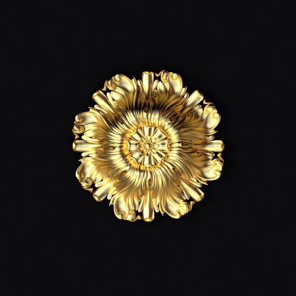 Central decor ornament for furniture 3D model_1