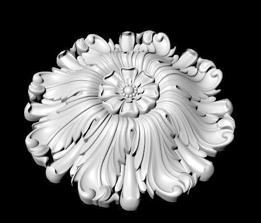 Central decor ornament for furniture 3D model_2