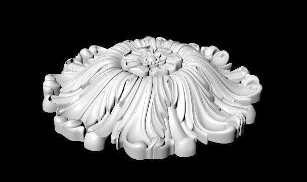 Central decor ornament for furniture 3D model_3