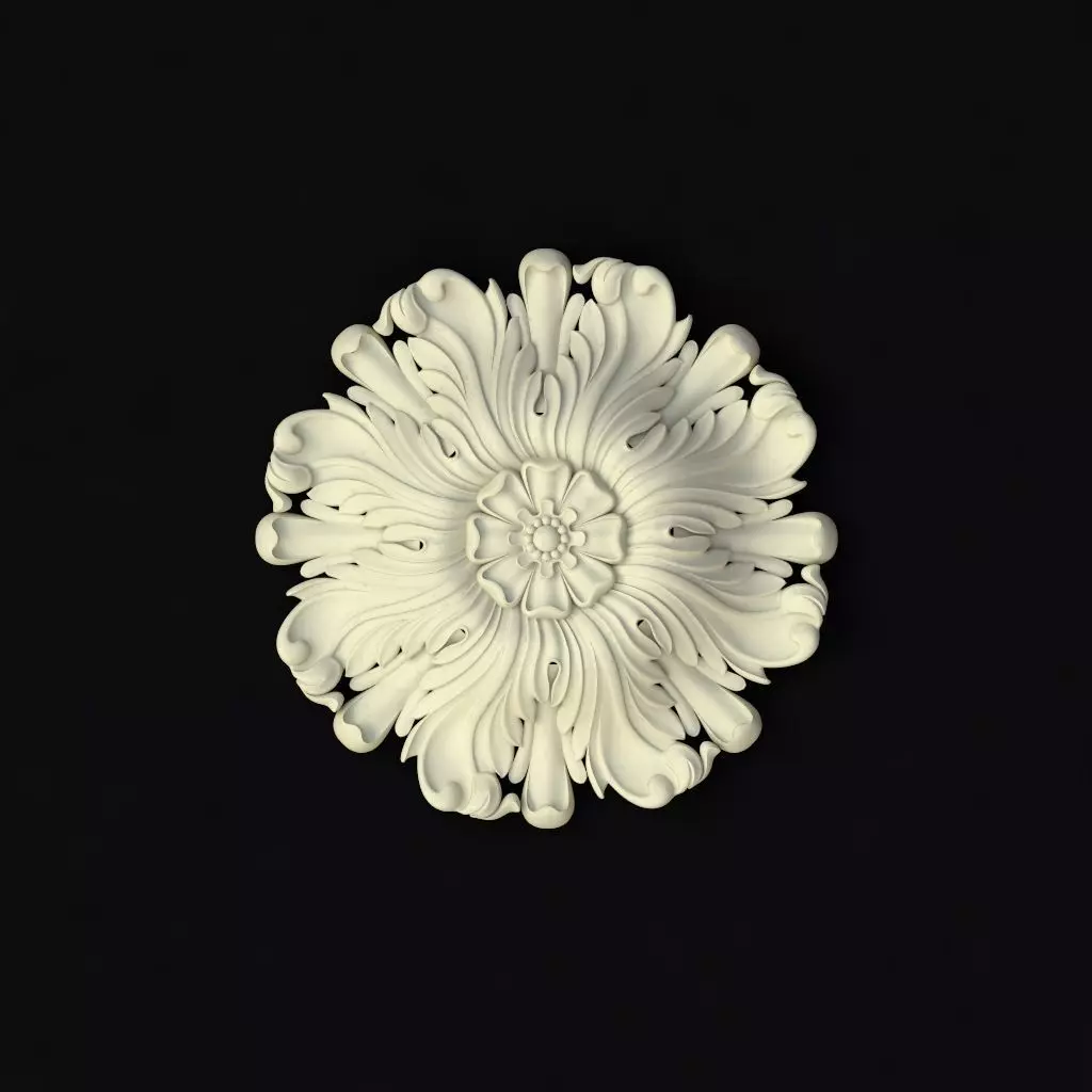 Central decor ornament for furniture 3D model_0