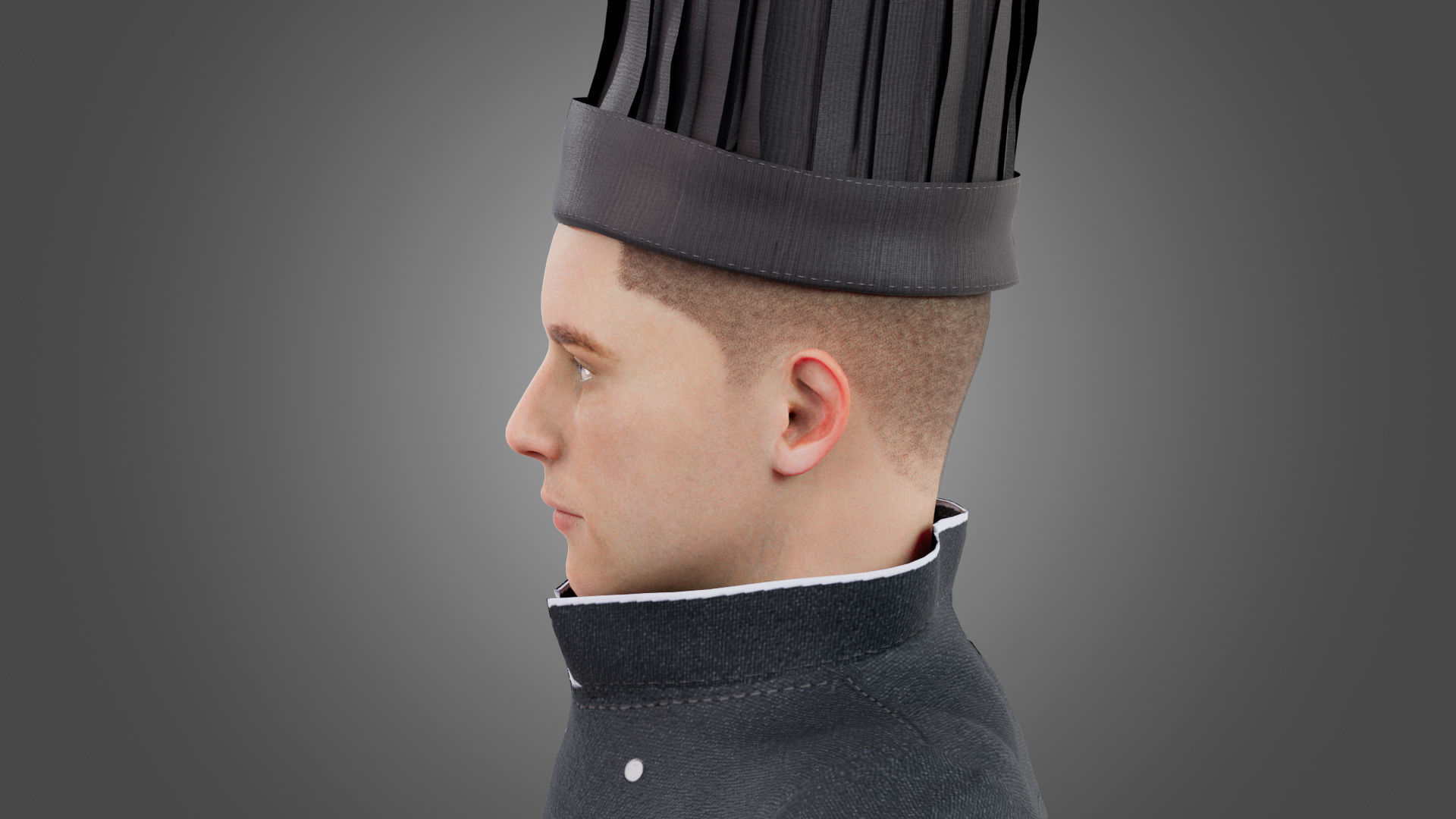 Male Chef Rigged Low-poly 3D model_12