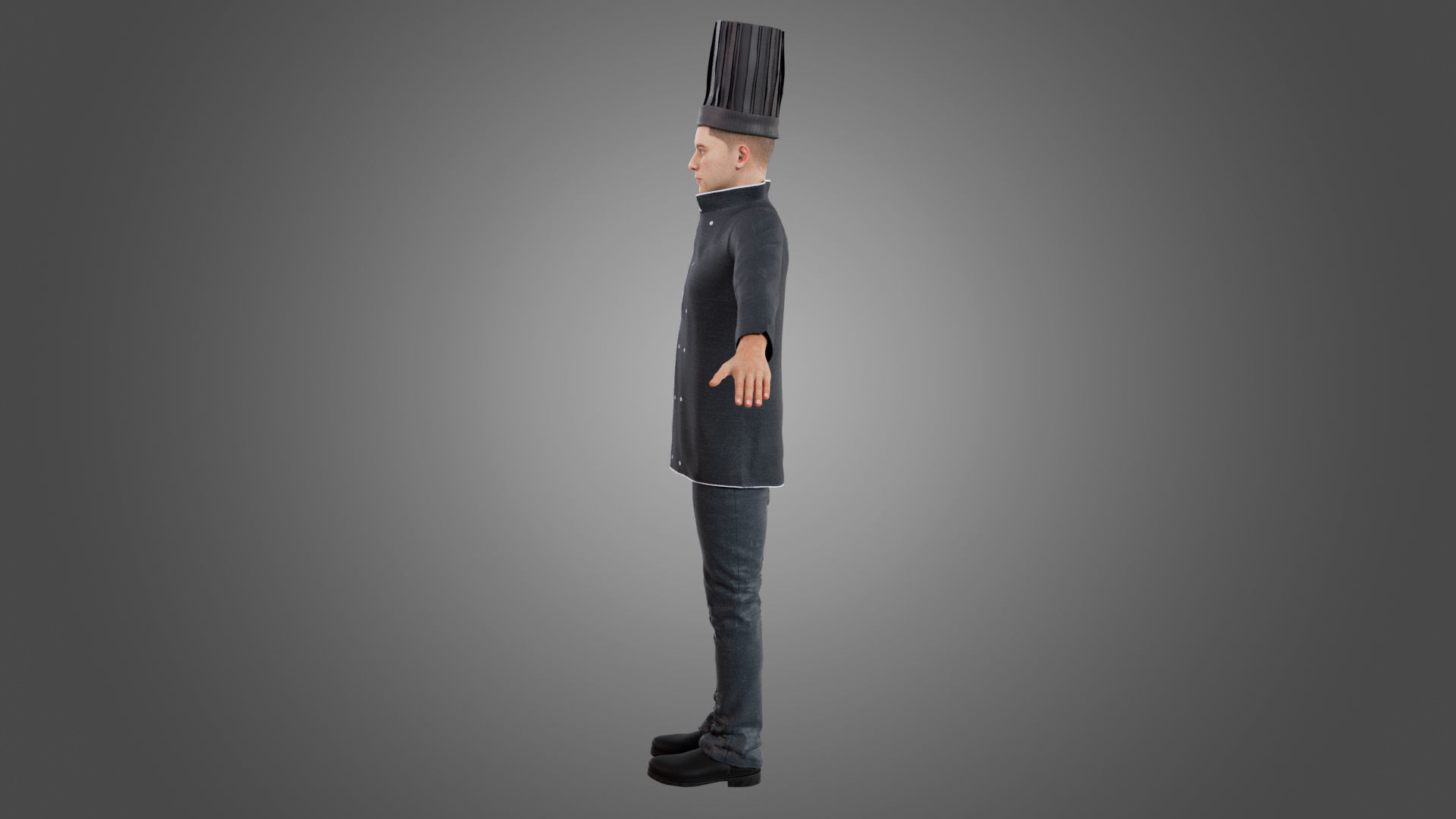 Male Chef Rigged Low-poly 3D model_3