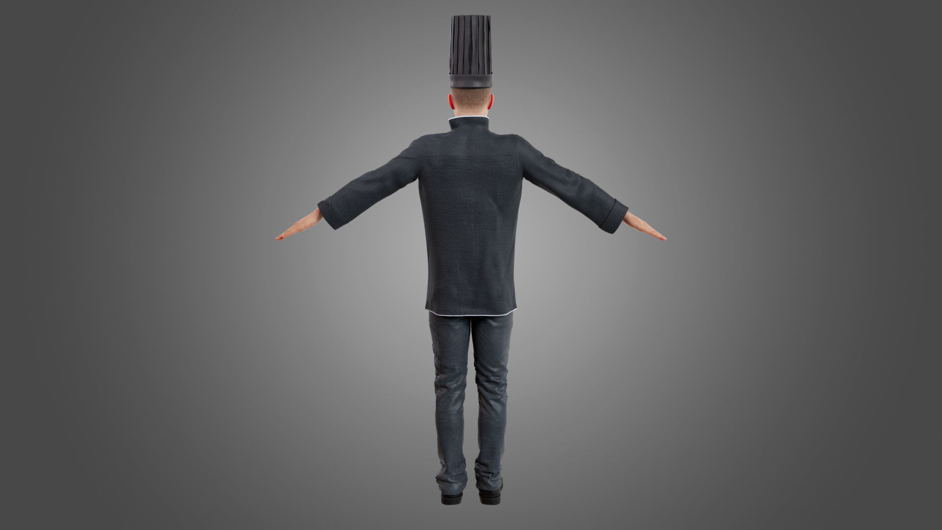 Male Chef Rigged Low-poly 3D model_5