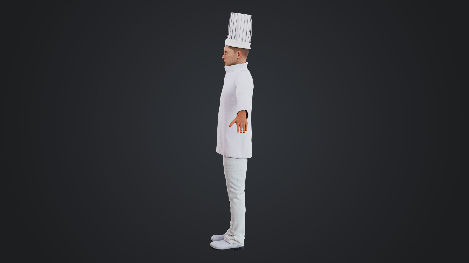 Male Chef Rigged Low-poly 3D model_3