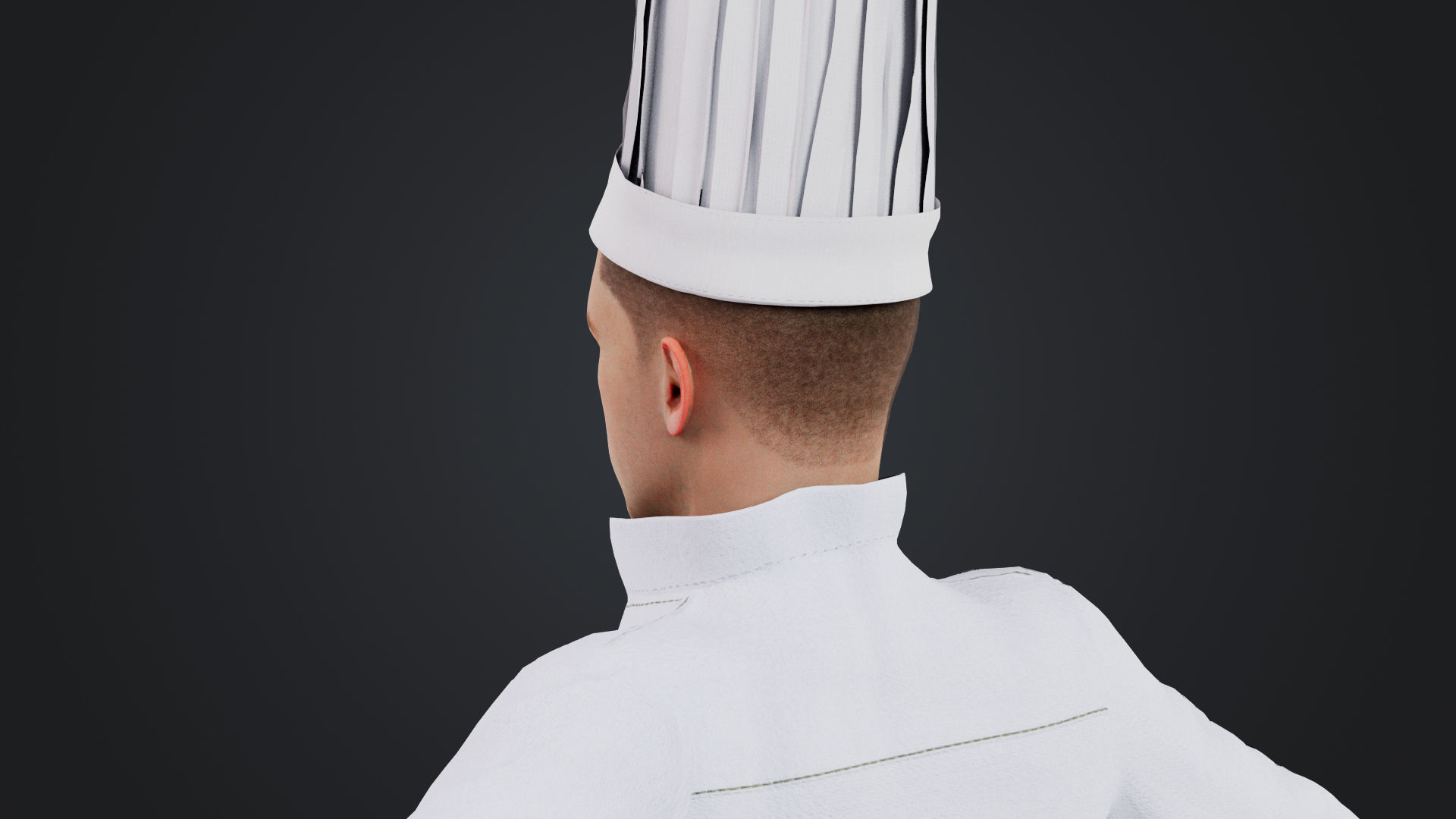 Male Chef Rigged Low-poly 3D model_13