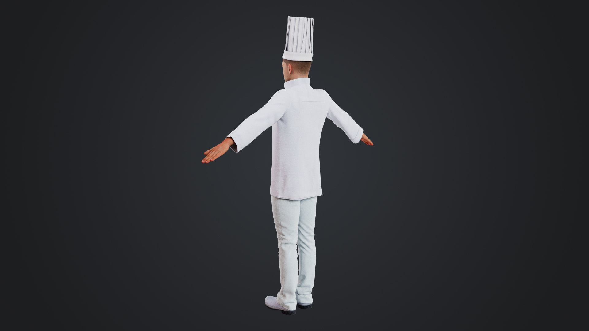 Male Chef Rigged Low-poly 3D model_4