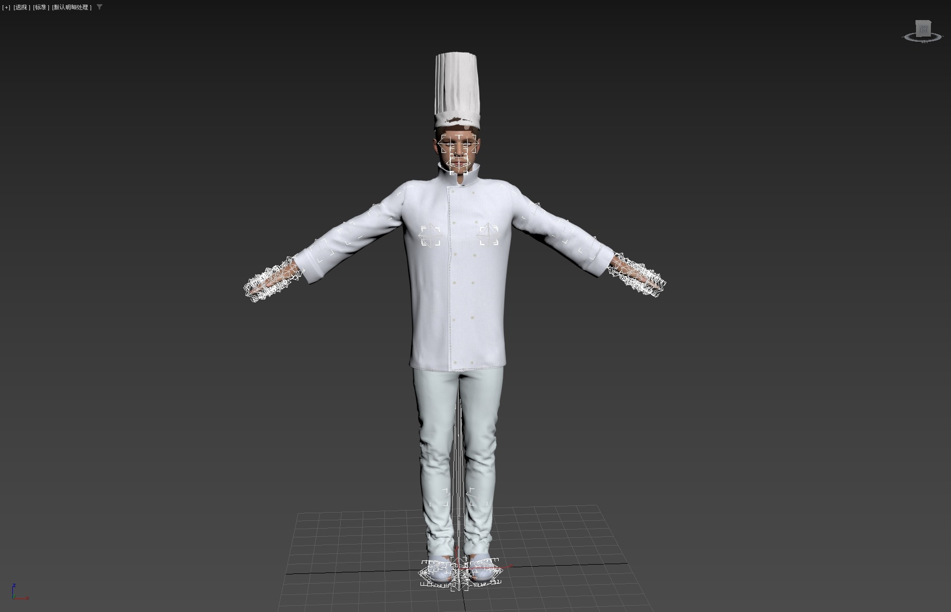 Male Chef Rigged Low-poly 3D model_23