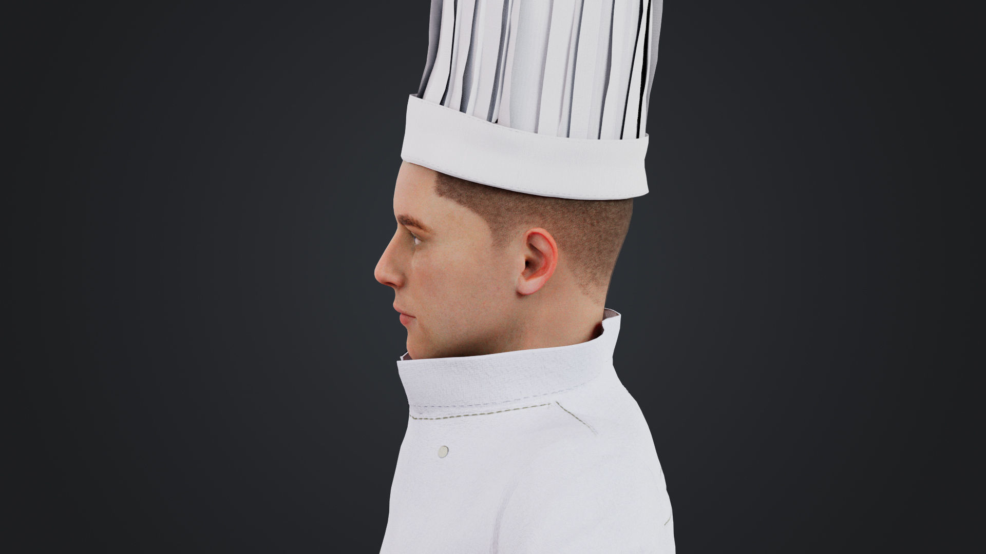 Male Chef Rigged Low-poly 3D model_12