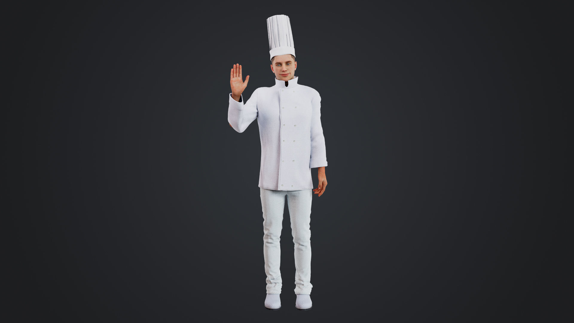 Male Chef Rigged Low-poly 3D model_15