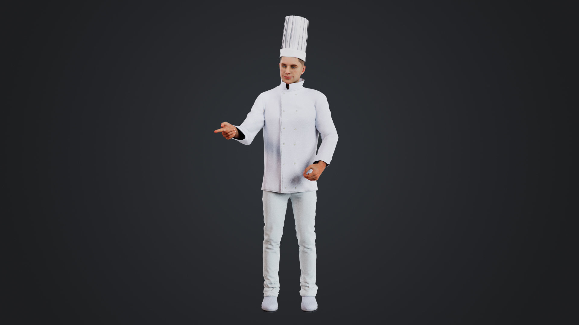 Male Chef Rigged Low-poly 3D model_16