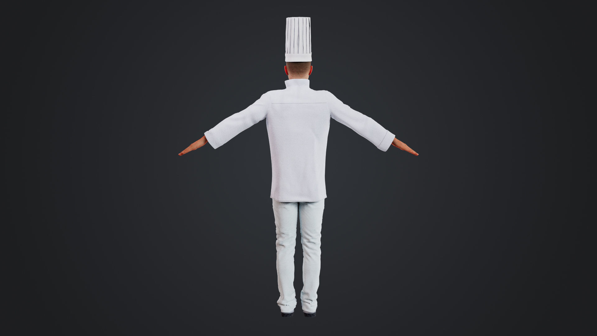 Male Chef Rigged Low-poly 3D model_5