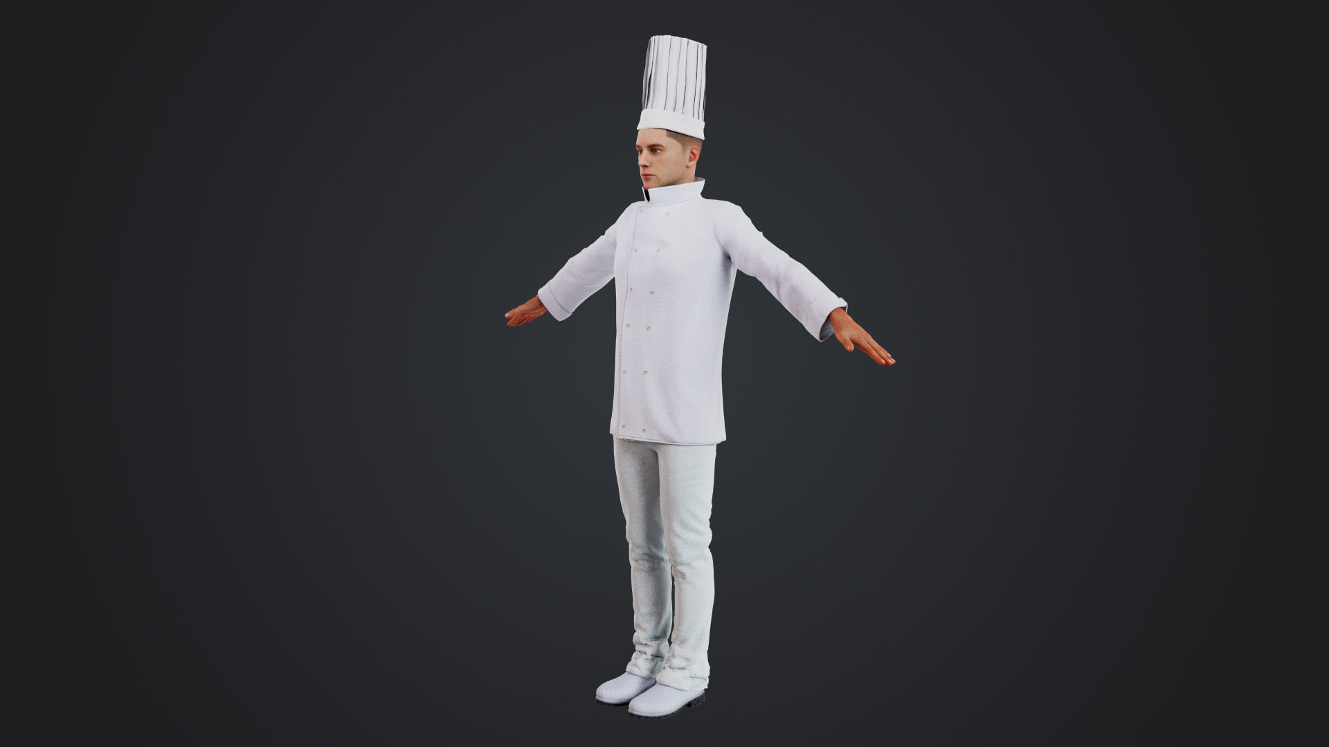 Male Chef Rigged Low-poly 3D model_2