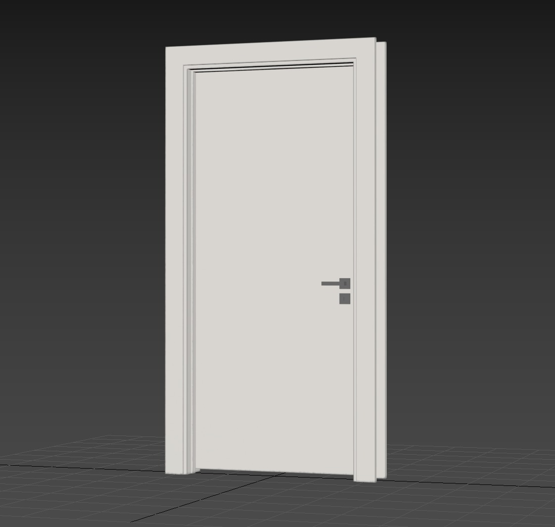 01 02 White Door Low-poly 3D model_3