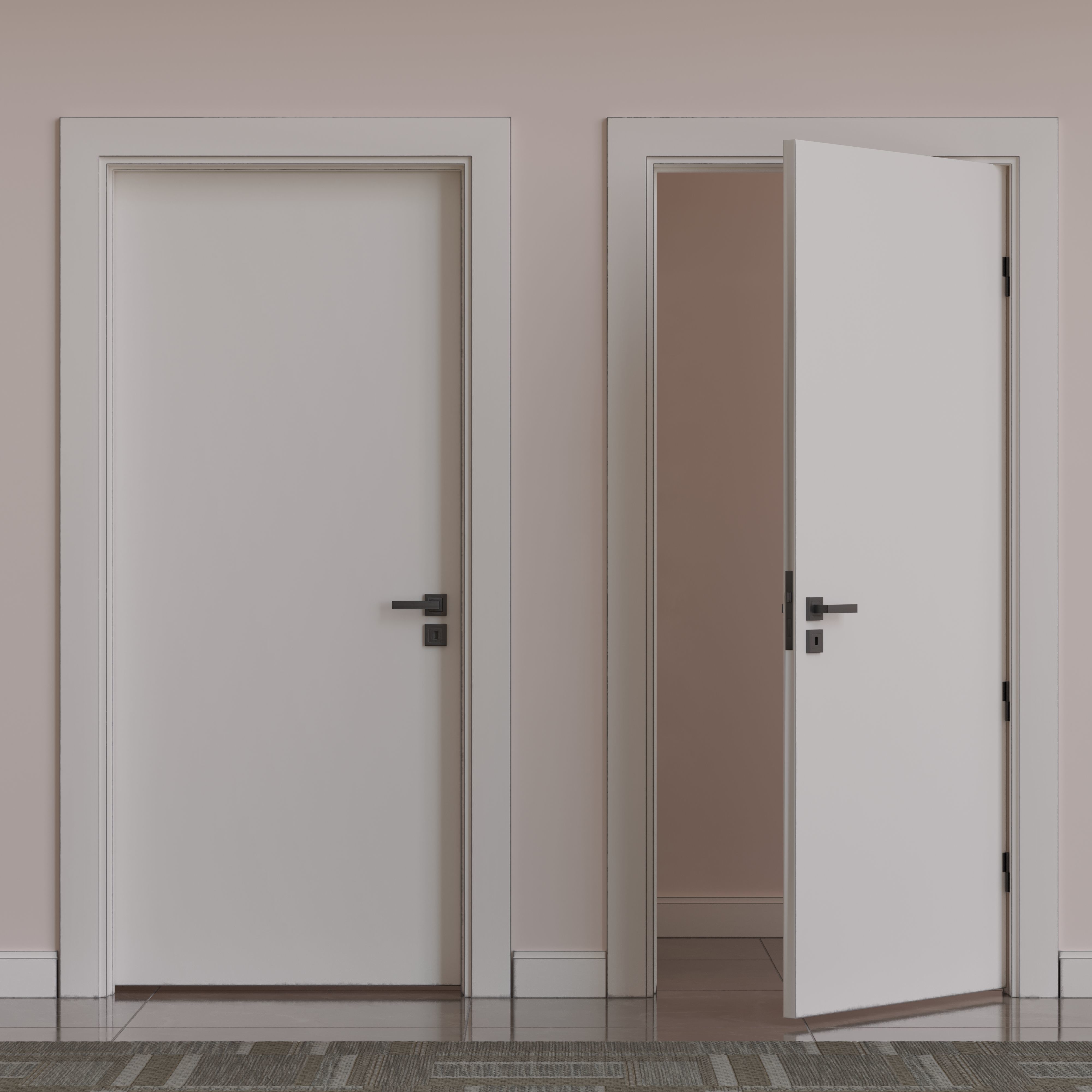 01 02 White Door Low-poly 3D model_2