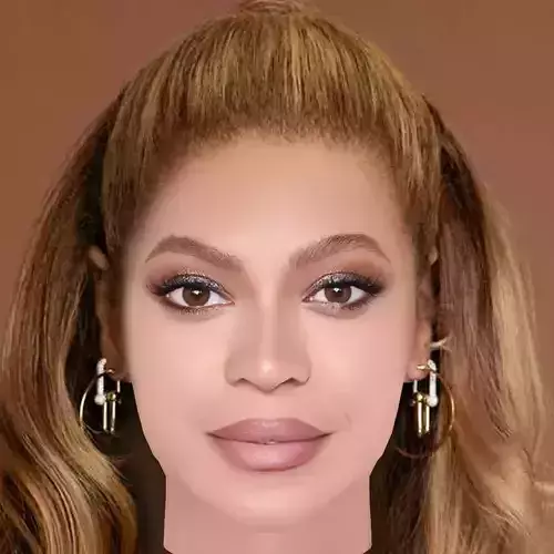 Beyonce Head - No Hair - Low poly head for game