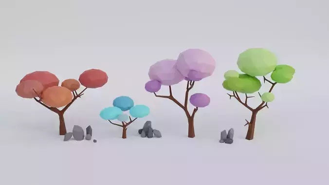 Low poly Trees Free low-poly 3D model