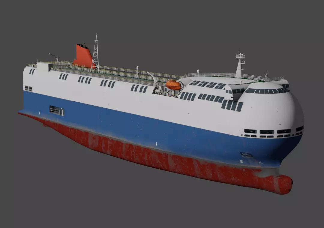 SSS bowed car carrier 3D model  Low-poly 3D model_0