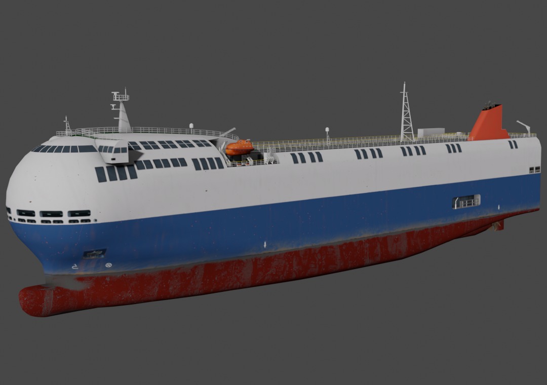 SSS bowed car carrier 3D model  Low-poly 3D model_8